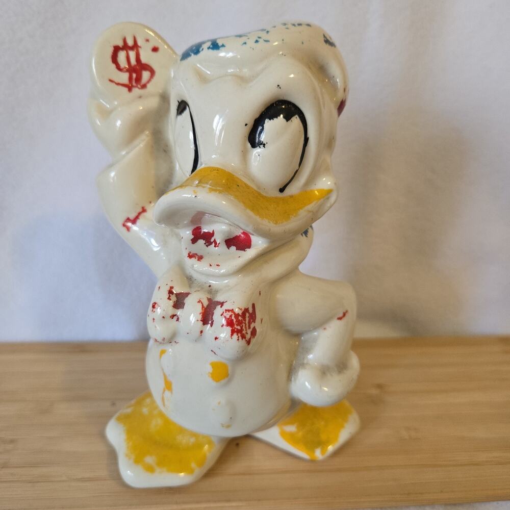 Ceramic Donald Duck Piggy Bank Walt Disney Company Vintage